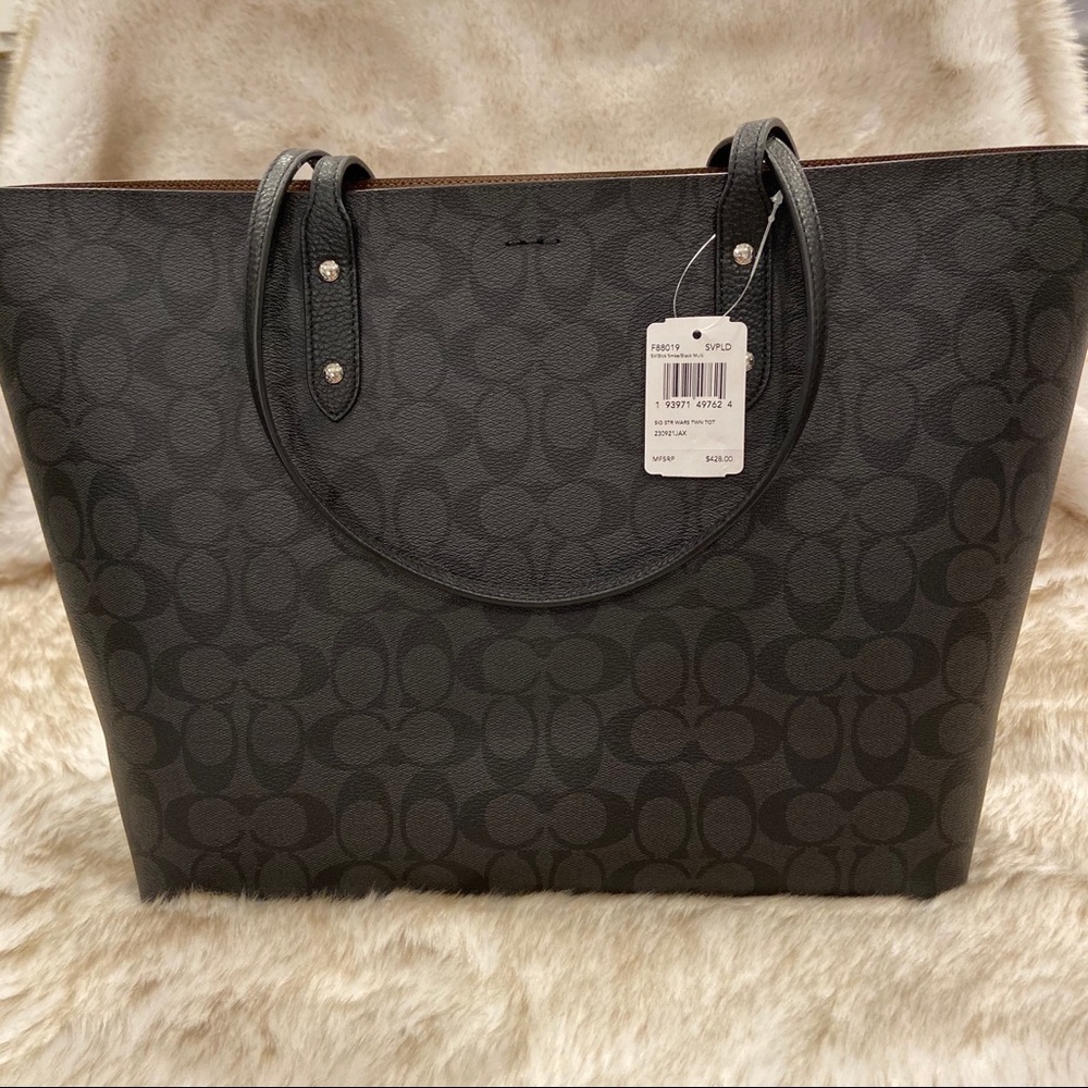 PRICE DROP! STAR WARS x COACH Tote Black Signature - Picture 3 of 8